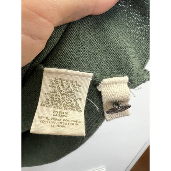 Free People Long Sweater Sage Green Long Sleeve Knit Cottagecore Tunic Sz M - Picture 7 of 9